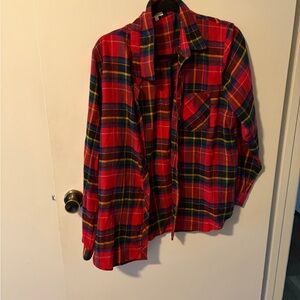 Women’s Red Plaid Flannel Shirt - Classic Workwear Style